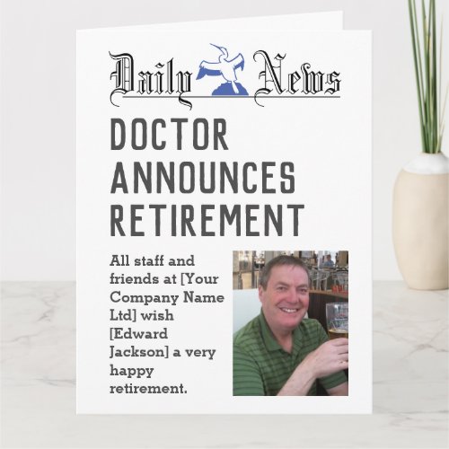 Doctor Retirement Card to Personalize