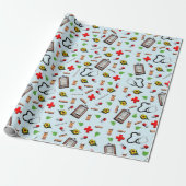 Doctor Retirement Gift Wrapping Paper (Unrolled)