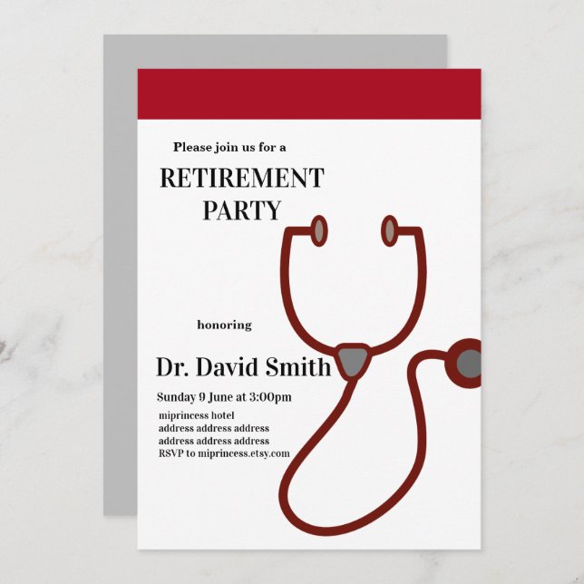 Doctor retirement invitation (Front/Back)