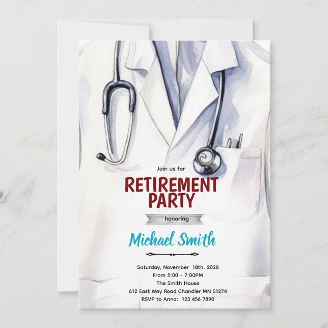 Doctor retirement invitation (Front)