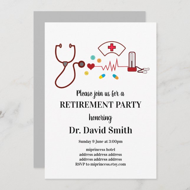 Doctor retirement invitation (Front/Back)