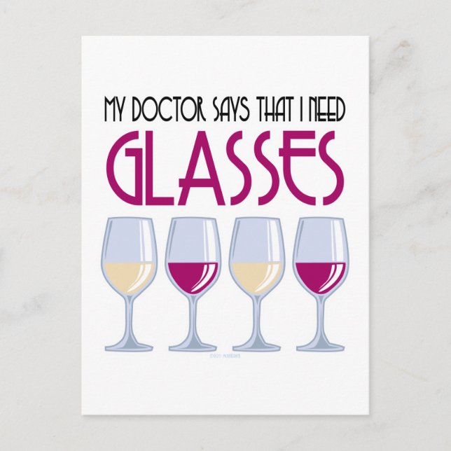 Doctor Says I Need Glasses Postcard (Front)