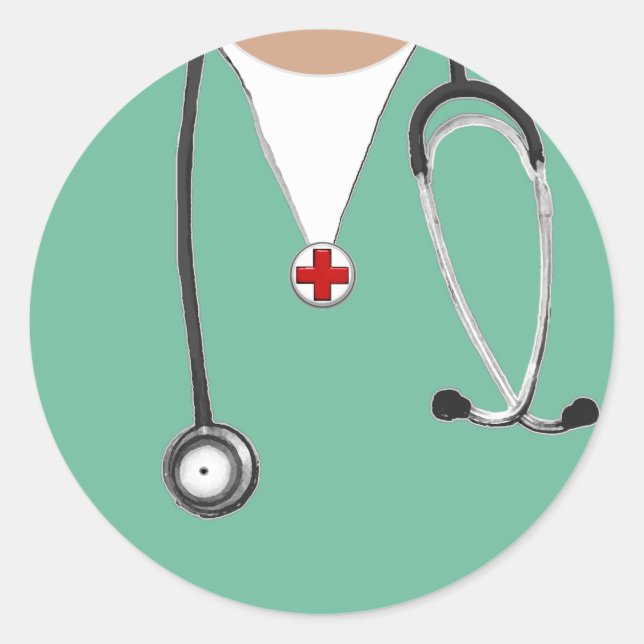 Doctor Scrubs Classic Round Sticker (Front)