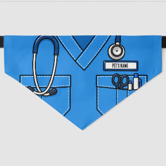 Doctor Scrubs Costume Custom Halloween Pet Bandana Collar