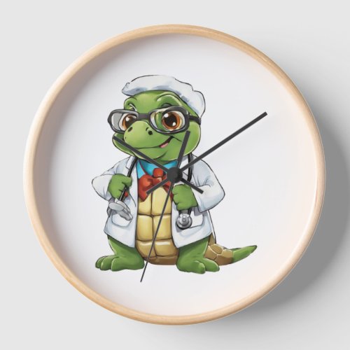 Doctor Sea Turtle Cute Nurse Tortoise Hospital RN Clock