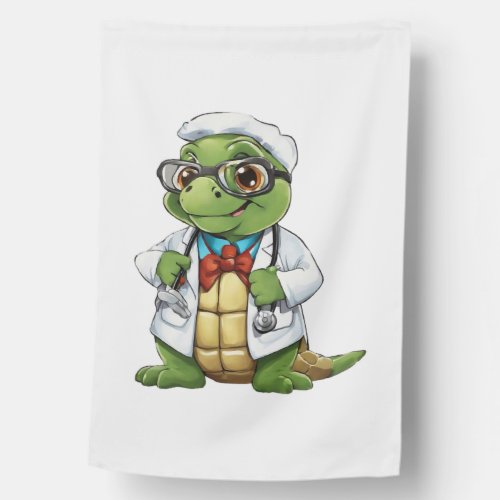 Doctor Sea Turtle Cute Nurse Tortoise Hospital RN House Flag