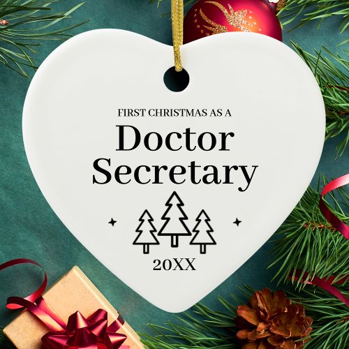 Doctor Secretary New Job Christmas Ceramic Ornament