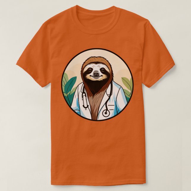 Doctor Sloth Healing with e and Compassion T-Shirt (Design Front)