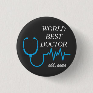Doctor Stethoscope Practitioner Hospital Medicine Button