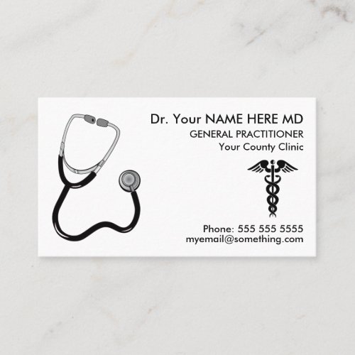 Doctor Stethoscope White Appointment Business Card