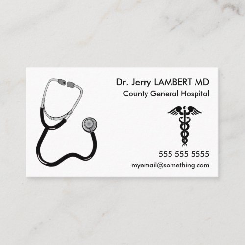 Doctor Stethoscope White Business Card