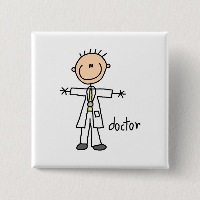 Doctor Stick Figure Button (Front)
