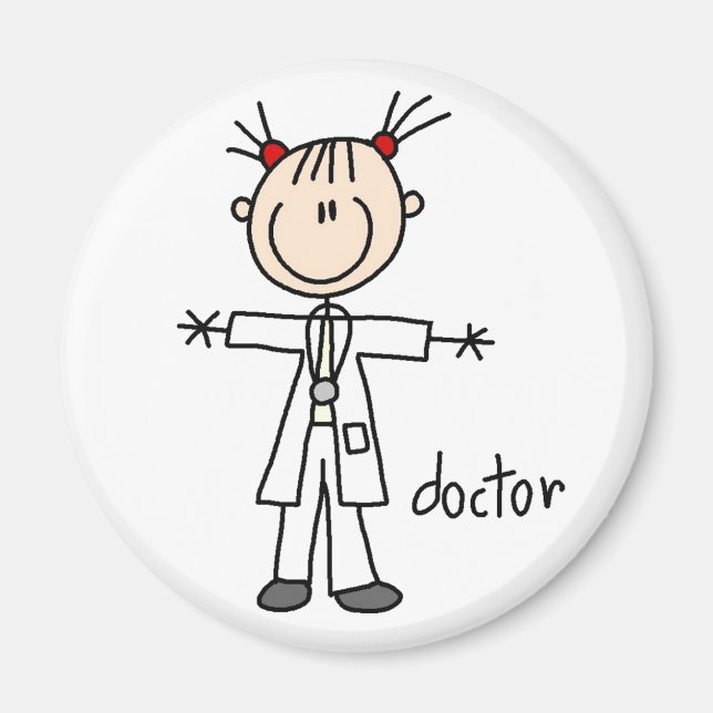 Doctor Stick Figure Magnet (FEMALE) (Front)