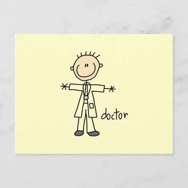 Doctor Stick Figure Postcard (Front)