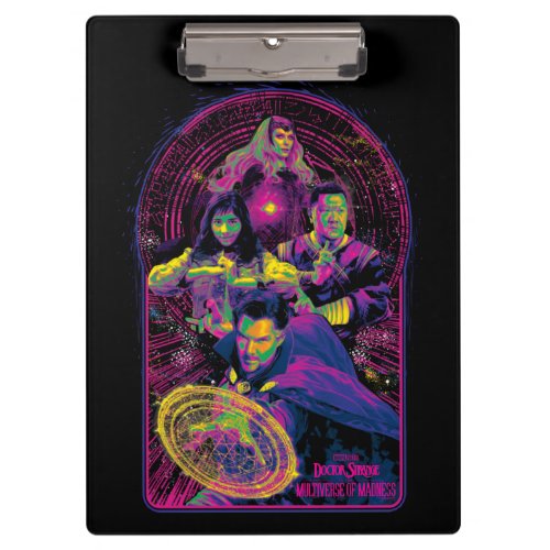 Doctor Strange  Allies Posterized Neon Graphic Clipboard