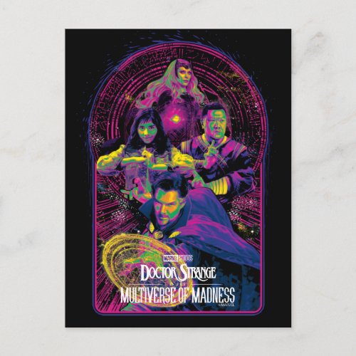 Doctor Strange  Allies Posterized Neon Graphic Postcard