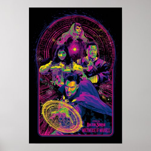 Doctor Strange  Allies Posterized Neon Graphic Poster