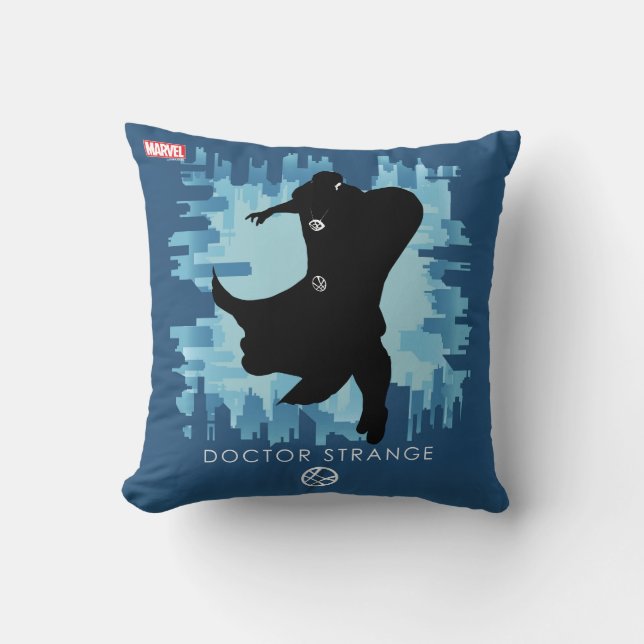 Doctor Strange Heroic Silhouette Throw Pillow (Front)