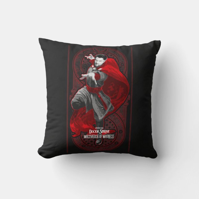 Doctor Strange Mystic Art Nouveau Graphic Throw Pillow (Front)