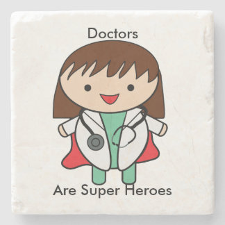 Doctor Super Hero Kawaii Female Personalize Stone Coaster