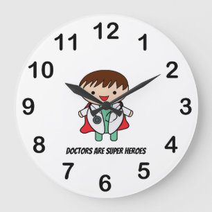 Doctor Super Hero National Doctors Day Personalize Large Clock