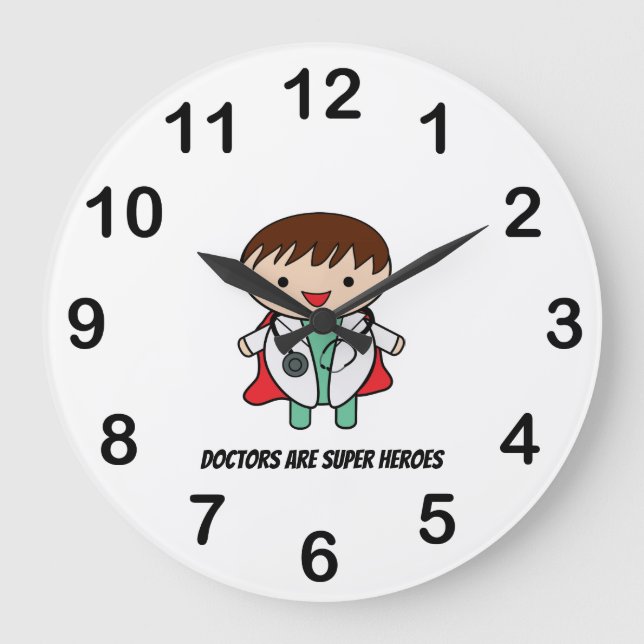 Doctor Super Hero National Doctors Day Personalize Large Clock (Front)