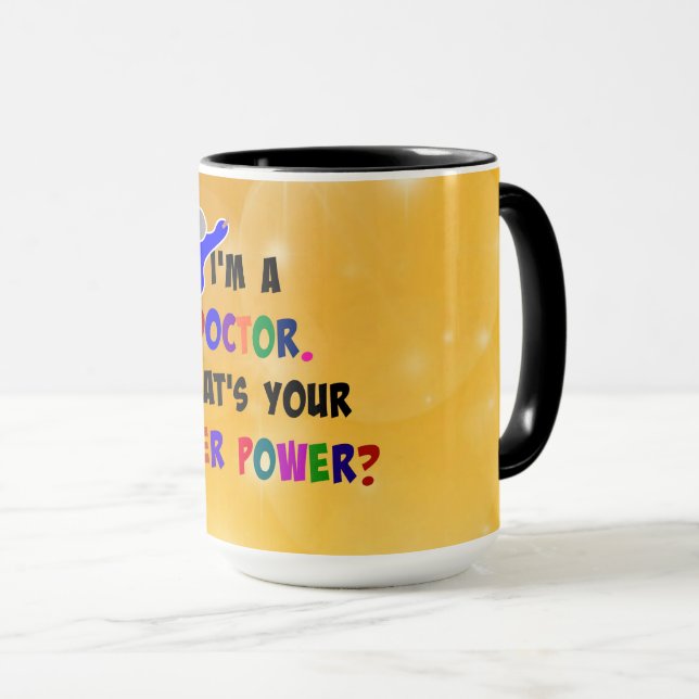 Doctor Superhero, humor, Mug (Front Right)