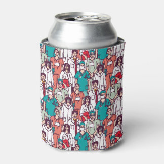 Doctor & Surgeon Pattern Can Cooler