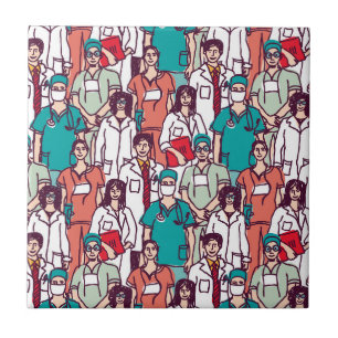 Doctor & Surgeon Pattern Ceramic Tile