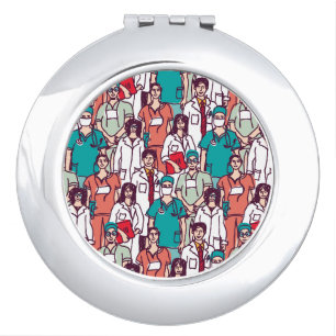 Doctor & Surgeon Pattern Compact Mirror