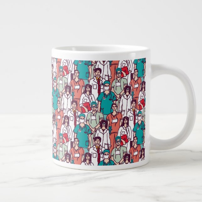 Doctor & Surgeon Pattern Giant Coffee Mug (Right)