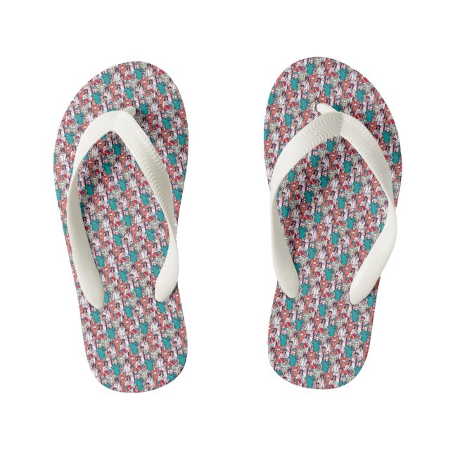 Doctor & Surgeon Pattern Kid's Flip Flops (Footbed)
