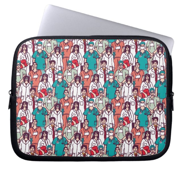 Doctor & Surgeon Pattern Laptop Sleeve (Front)