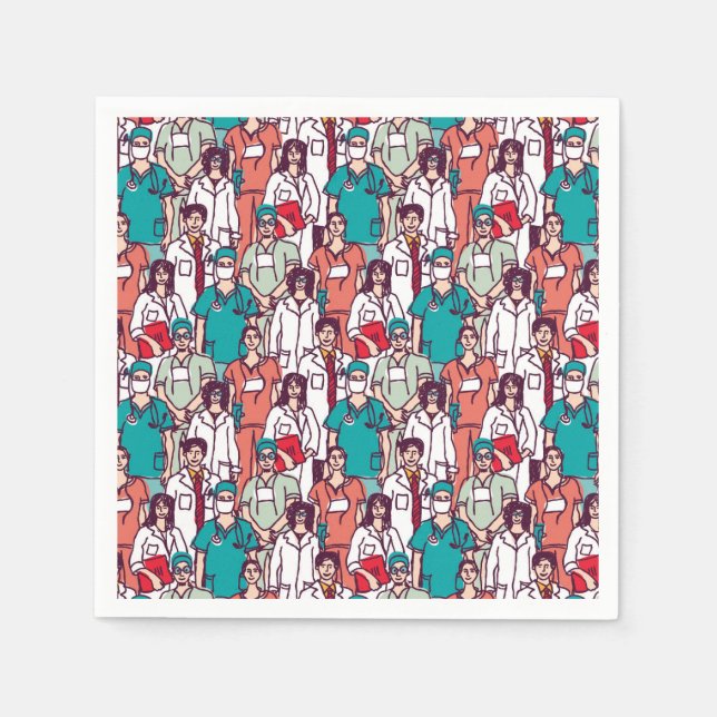 Doctor & Surgeon Pattern Napkins (Front)