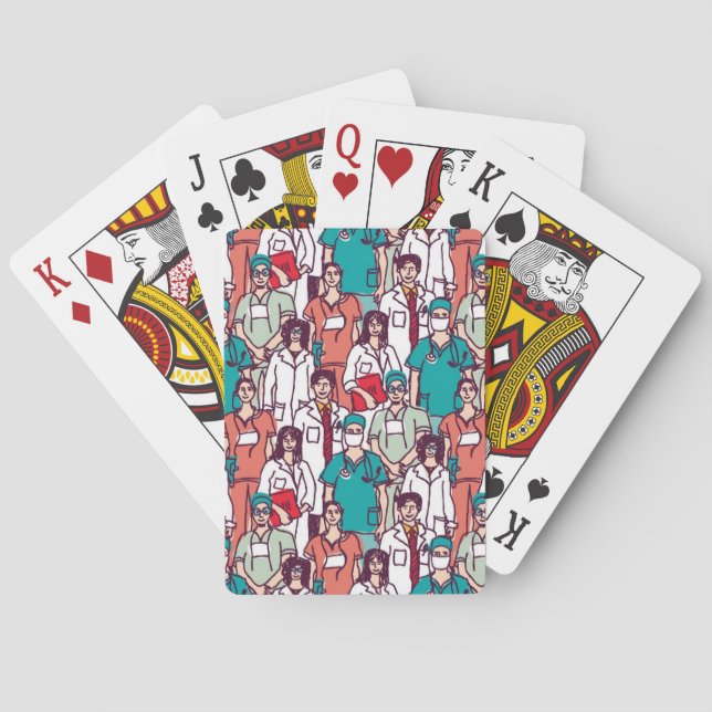 Doctor & Surgeon Pattern Poker Cards (Back)