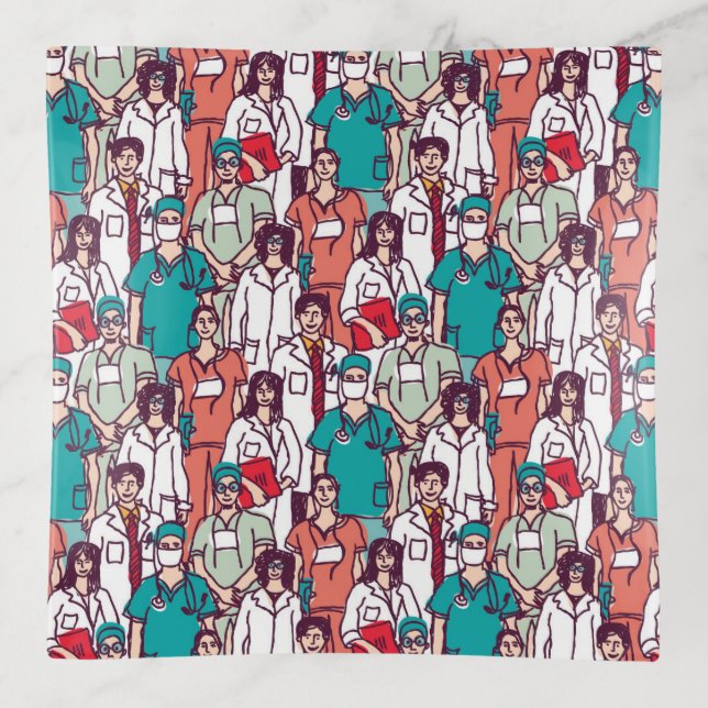 Doctor & Surgeon Pattern Trinket Tray (Front)