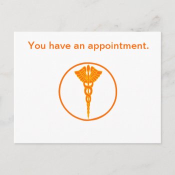 Doctor Symbol Customer Appointment Postcard by 911business at Zazzle