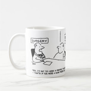 Doctor Tells Patient He's in Fine Shape Cartoon. Coffee Mug