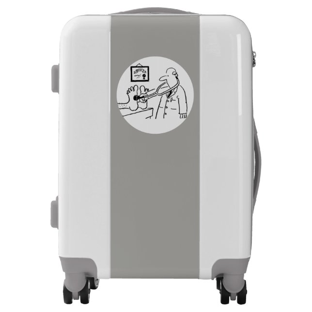 Doctor Tests Patient’s Feet With Stethoscope Luggage (Front)