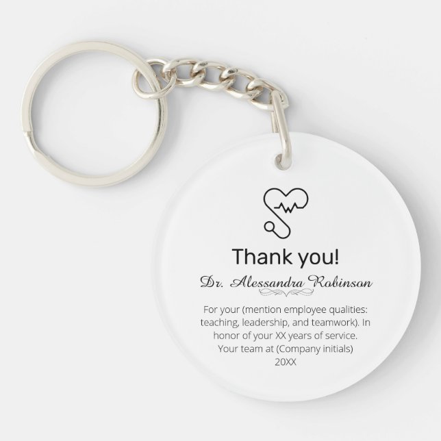 Doctor Thank you appreciation gift Acrylic Award Keychain (Front)