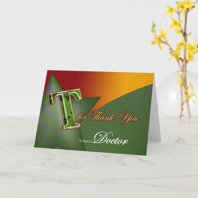 Doctor  thank you card Big T Thanks (Yellow Flower)