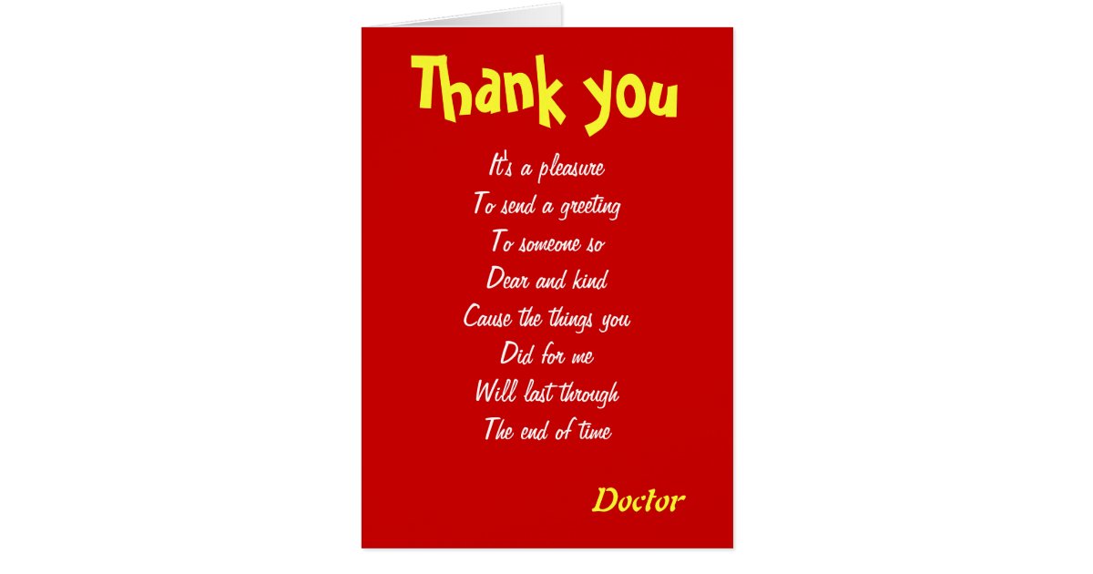 Unique 100 Thank You Doctor Card