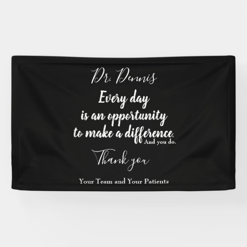 Doctor Thanks Banner Quote Black White Typography