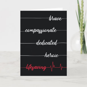 Doctor Thanks - Brave, Compassionate, Lifesaving T Letterpress Thank You Card