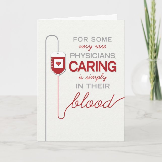 Doctor Thanks - Caring is in their Blood Thank You (Front)