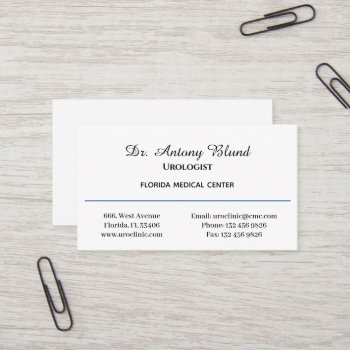 Doctor Urologist Simple Navy Blue Business Card by Calart_Creations at Zazzle