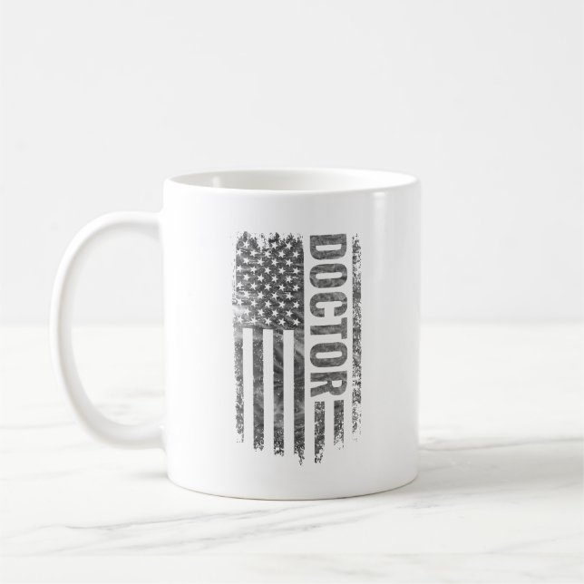 Doctor USA Flag Distressed design Coffee Mug (Left)