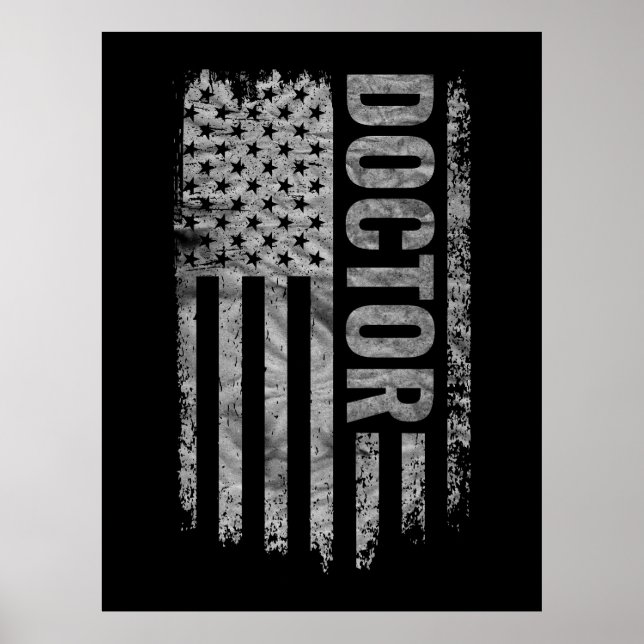 Doctor USA Flag Distressed design Poster (Front)