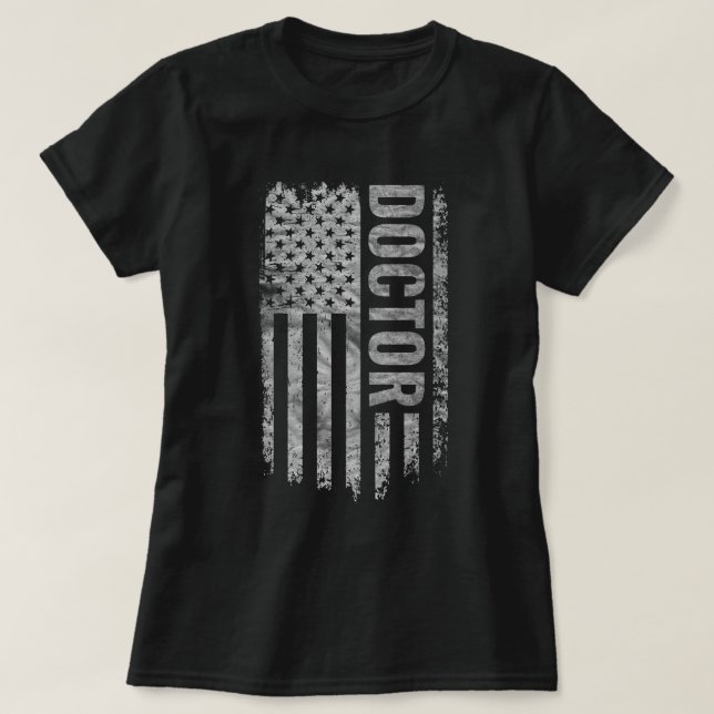 Doctor USA Flag Distressed design T-Shirt (Design Front)