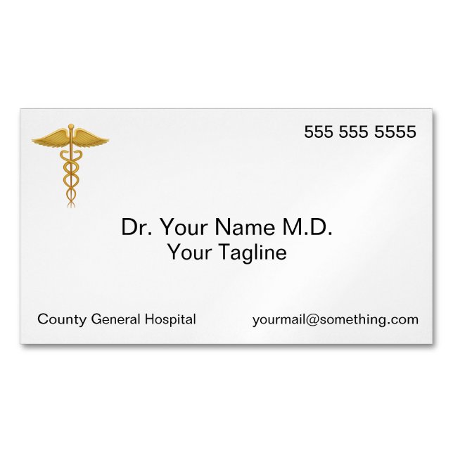 Doctor white business card magnet (Front)